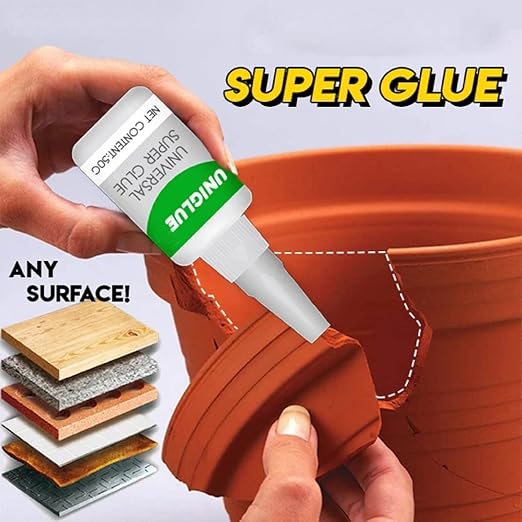 2PC Uniglue Universal Super Glue, Welding High-Strength Oily Glue, Mighty Instant Glue, Fast Repair and Curing for Metals, Plastics, Jade Etc (50g)