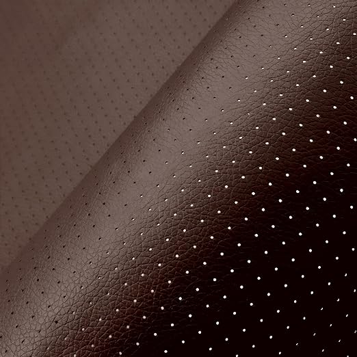 Leather Repair Patch, Breathable Perforated Self Adhesive Repair Patch, Furniture Couch Car Seats Office Chairs Sofa Repair Refurbished Faux Leather Patch (Dark Brown,7.8x11.8 inch)