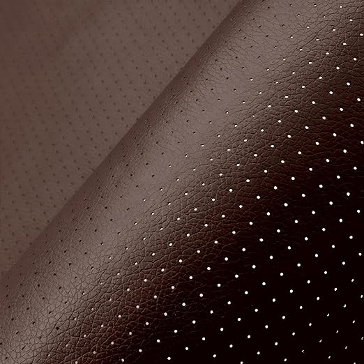 Leather Repair Patch, Breathable Perforated Self Adhesive Repair Patch, Furniture Couch Car Seats Office Chairs Sofa Repair Refurbished Faux Leather Patch (Dark Brown,15.7x39.3 inch)