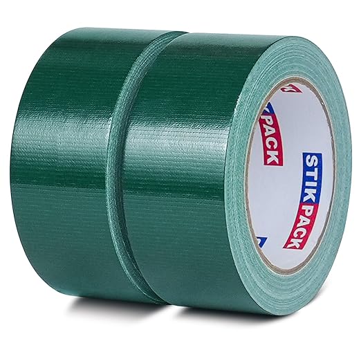 Colored Duct Tape, 2 Rolls Heavy Duty Dark Green Duct Tape 9 Mil x 2 Inch x 25 Yards Flexible, Strong, No Residue, Waterproof and Tear by Hand, Multi-Use for Indoor & Outdoor Repairs