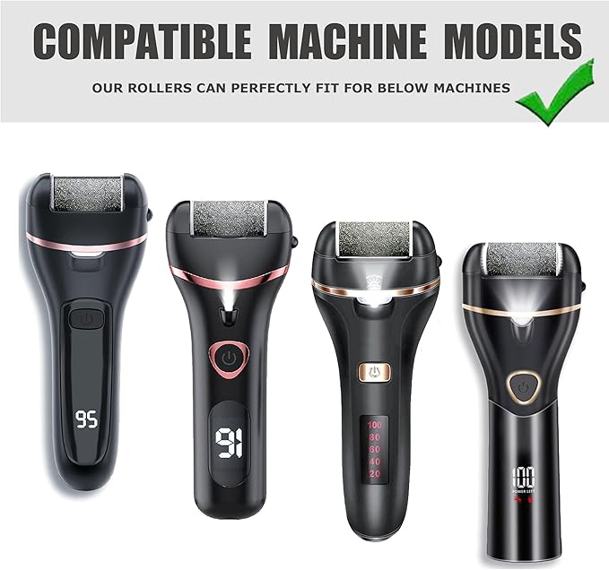 12 Pack Replacement Refill Rollers for Electric Foot File Callus Remover Pedicure Kit Tools Grinding Roller Head for Hard Callus and Tough Dead Skin (12pcs Extra Coarse)