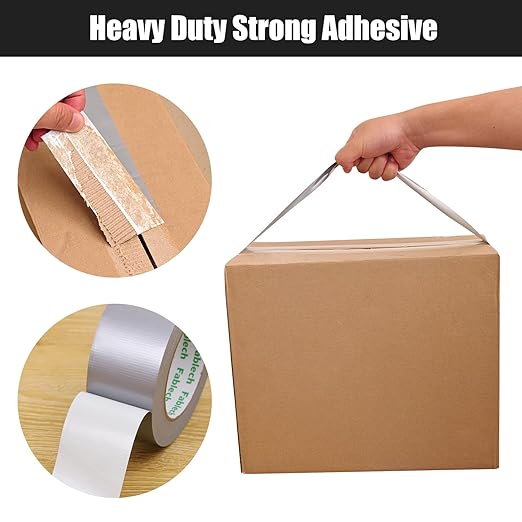 Heavy Duty Duct Tape, 9 Mil Thickness, 2 Inch x 30 Yards, Waterproof Strong Adhesive, Flexible,No Residue, Tear by Hand, Multi-Use for Repairs, DIY, Industrial & Home (Silver)