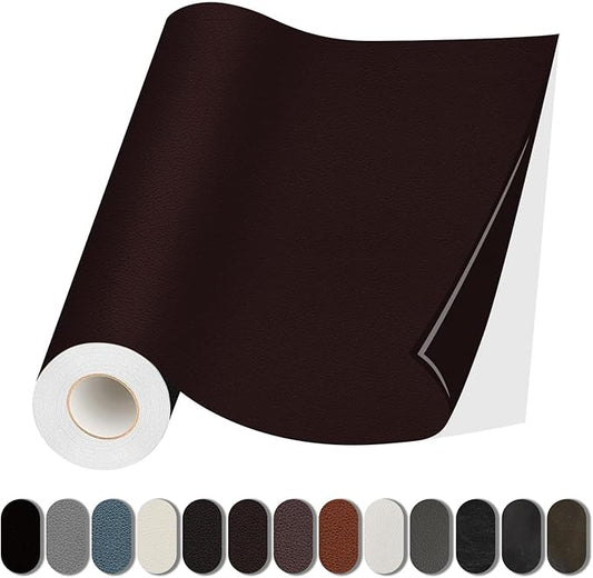 Lifeshoon Leather Repair Patch, 35X79 Inch Self Adhesive Leather Repair, Large Vinyl Patch Tape for Couches, Furniture, Car Seats, Cabinets, Wall, Handbags （Coffee, 35X79 Inch）