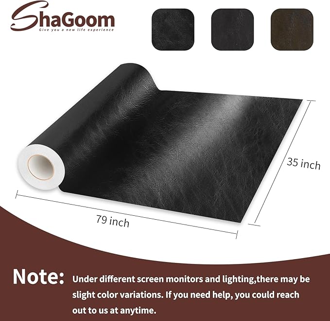 Shagoom Leather Repair Patch, 35X79 inch Strong Sticky Repair Patch Self Adhesive Waterproof, DIY Large Vinyl Patches for Couches, Furniture, Sofa, Car, Chair (DBrown, 35X79 inch)