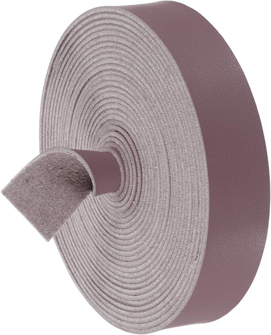 MECCANIXITY Faux Leather Strap, 1" Width x 197" Long Grained Leather Belt Strip Trim Roll for DIY Craft Projects, Pet Collars, Traction Ropes, Bag Straps, Hobby Workshop (Purple)