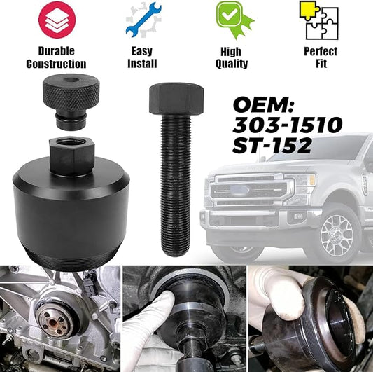 303-1510 Front Crankshaft Seal Remover Tool Fit for 2011-2021 Ford Super Duty F250/F350/F450/F550 6.7L Power Stroke Diesel & 2016-2021 F650/F750 6.7L, Replace Alt ST-152