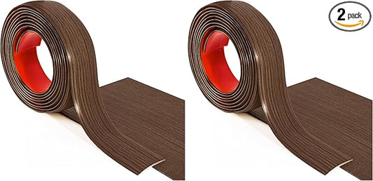 Art3d Vinyl Floor Transition Strip - Laminate Floor Divider for Joining Gaps and Carpets, Brown (10 FT, 1.57in) (Pack of 2)