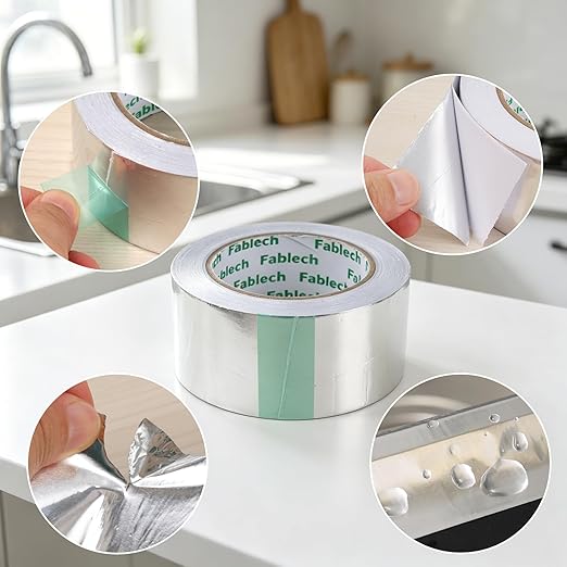 Aluminum Foil Tape, 3.2mil Thick, 2" Width x 33 Yards (99ft), Residue-Free, High Temperature Resistant (-20°C to 180°C), Waterproof for HVAC Duct, Metal Repair & Insulation