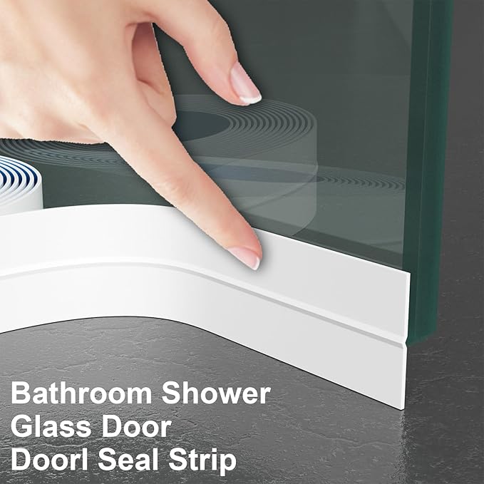 Thickened Weather Stripping Door Seal, Gap Seal for Frame and Gaps Draft Stopper,Glass Shower Door Sweep, White, 36 Feet x 1 Inch