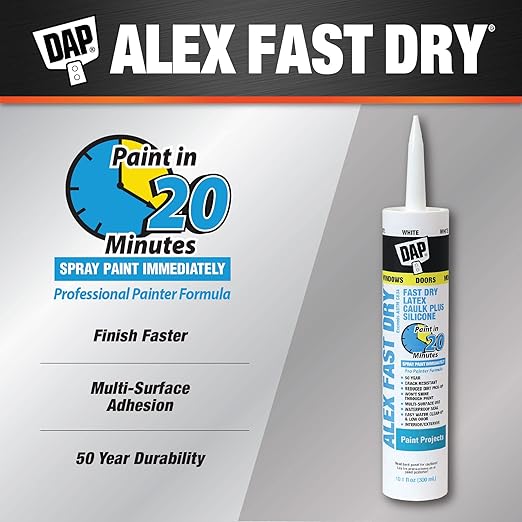 DAP 18425,White Caulk,10.1 oz,10.1 Fl Oz,Whites,(Pack of 2)