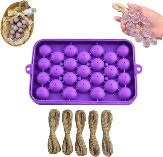 DIY Soap Making Kit, Silicone Grape Soap Molds with Hemp Cord, for Homemade Craft Soap Mold, Exquisite Soap Making Molds for Gift (Without Soap)