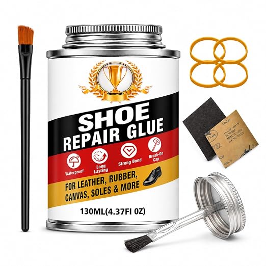 Shoe Glue Sole Repair for Leather and Sneakers, 130 ML | Multi-Surface Shoe Adhesive, Waterproof, Flexible, Fast-drying, Easy Application for Leather, Sneakers, and Soles