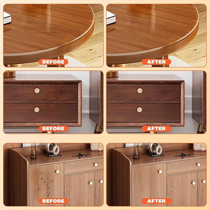Professional Wood Furniture Repair Kit, 9-Color Wood Scratch & Crack Filler for Tables, Floors, Cabinets – Fixes Chips, Discoloration, Long-Lasting Results