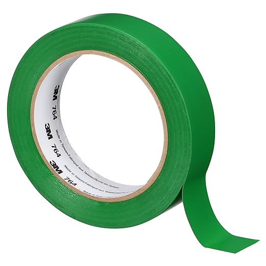 3M General Purpose Vinyl Tape 764, Green, 1 in x 36 yd, 5 mil, 1 Roll, Individually Wrapped Conveniently Packaged