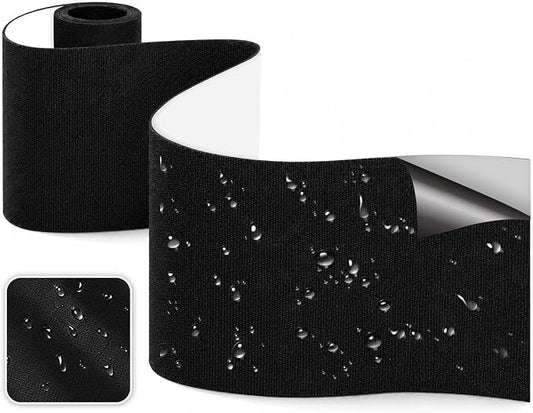 Canvas Fabric Repair Tape, 3.9"x63" Heavy Duty Waterproof Self-Adhesive Fabric Repair Patch for Sofa, Tent, Boat Covers, Chairs, Awning & Camping Outdoor Gear, Black