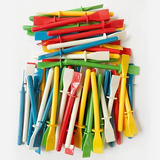 Lependor 70 Packs Glue Spreaders, Colored Plastic Glue Smear Sticks Applicator DIY Art Leather Craft Tool, Easy Clean Polypropylene Plastic - Pack of 70
