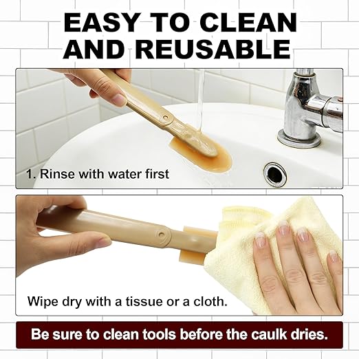 8 PCS Caulking Spatulas Tool, 4 Size Rubber Applicator Silicone Caulk Finishing Tool, Caulk Smoother for Corners, Tiles, Walls, Floors, Bathrooms, Kitchens
