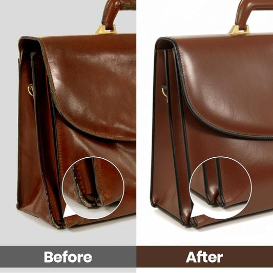 Black Leather Edge Coat with Built-in Applicator - Flexible, Water-Resistant Edge Sealer & Finish for Purses, Belts, Shoes, Bags, Furniture & More (4oz)