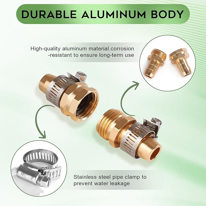 Dalmbox Garden Hose Quick Connector, 3/4" Male and Female Quick Release Garden Hose Connect Fittings With 6 Rubber Washers,6 sets