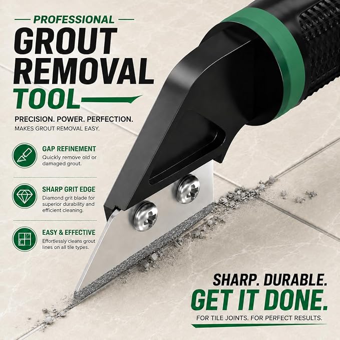 6-in-1 Caulking Tool & Caulk Remover Kit with Dual-End Multi-Function Handle – Grout Scraper, Silicone & Acrylic Sealant Remover for Bathroom, Kitchen & Tile Sealing.