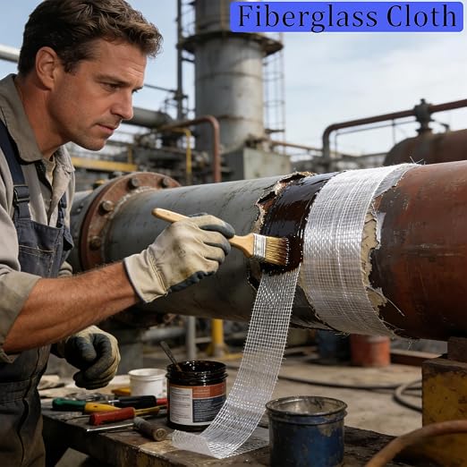 Fiberglass Cloth Roll-2 Inches*99 Feet Non Adhesive Fiberglass Repair Tape Plain Weave Fiberglass Cloth Roll for Joint Repair, Reinforcement, Resin Saturation, Heat-Resistance (2 in x 99 FT)