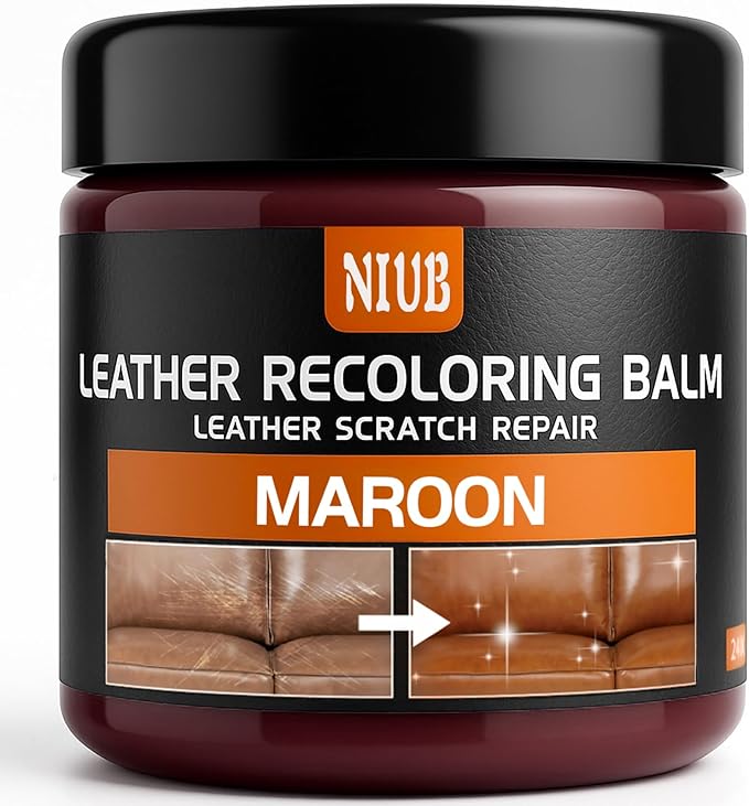 Leather Recoloring Balm Leather Color Restorer Scratch Repair Leather Paint for Furniture Couches Leather Dye and Scratched Leather, Maroon