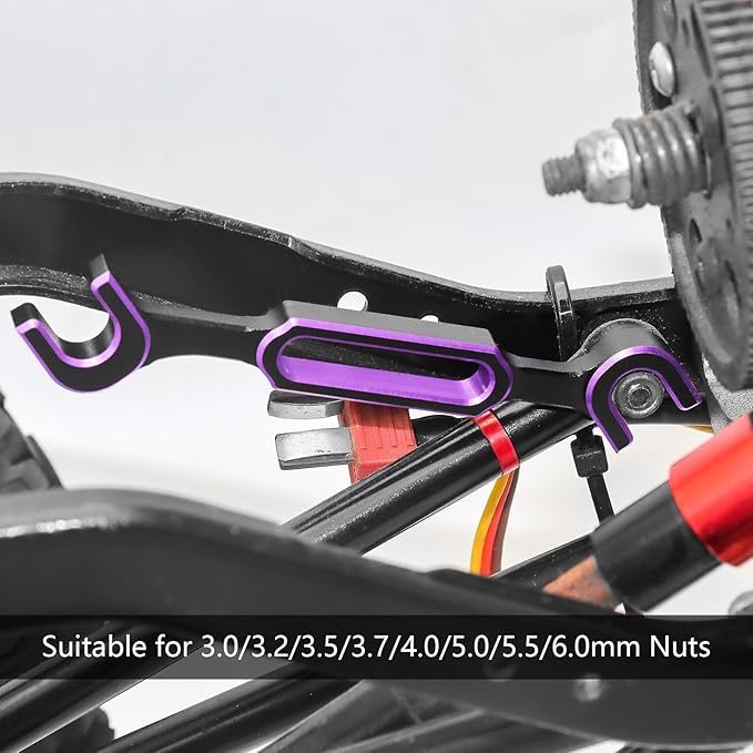 4PCS RC Wrench 3.0/3.2/3.5/3.7/4.0/5.0/5.5/6.0mm Turnbuckle Nut Ball Joint Remover RC Repair Tool for RC Crawler Car Boat RC Drone Upgrade Parts, Purple