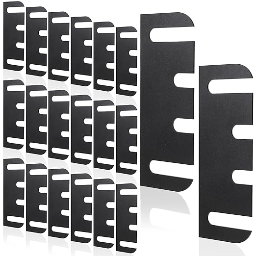 20pcs Door Hinge Shims, 10.16cm/4in PVC Hinge Shims Adjustable Spacer for Doors Filling Gaps Align for Repair Kit (Black)
