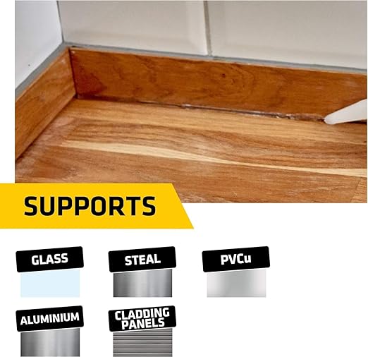 CANOPUS Universal Silicone, White, 3-Pack Waterproof Kitchen & Bathroom Acetoxy Silicone Sealant, Suitable for Indoor and Outdoor Waterproofing and Bonding Applications, Shower Sealant