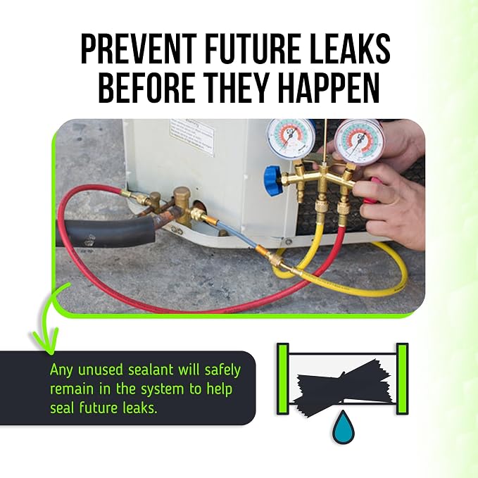 Leak Saver Direct Inject AC Leak Sealer Small System | AC Stop Leak for Most HVAC Systems Up to 1 Ton | Works with All Systems & AC Refrigerants | Made in the USA
