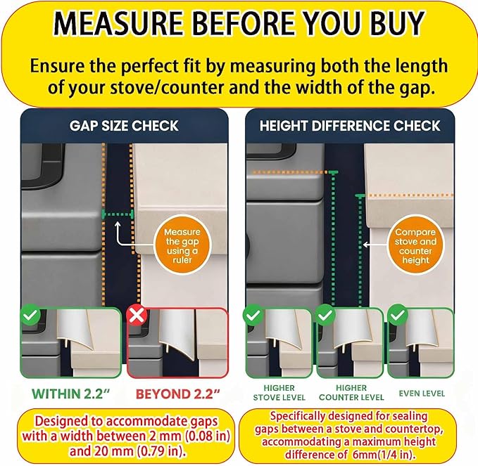 2 Pack Flexible Kitchen Stove Gap Covers, Silicone Gap Fillers Between Counter and Stovetop,Washer, Oven, Dryer, Easy to Wipe, Food grade silicone material (Gray,25in)