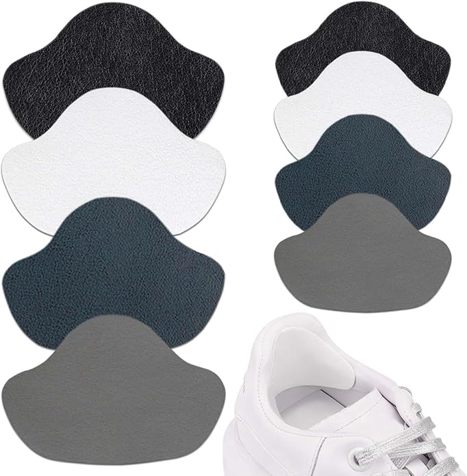 16-Piece Shoe Heel Repair Patches - Multi-Color Self-Adhesive Microfiber Leather Patch for Sneakers,Work Boots & Hiking Shoes,Prevents Wear on Shoe Toe & Heels While Repairing Holes