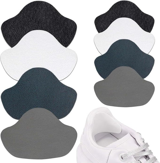 16-Piece Shoe Heel Repair Patches - Multi-Color Self-Adhesive Microfiber Leather Patch for Sneakers,Work Boots & Hiking Shoes,Prevents Wear on Shoe Toe & Heels While Repairing Holes
