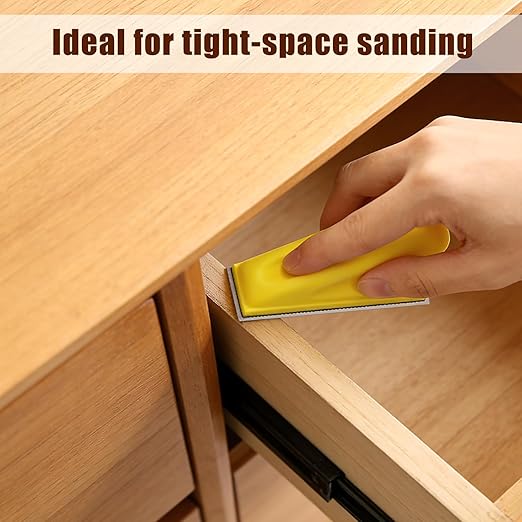 ZEHIQ 3.5”x1” Mini Detail Hand Sander Kit, 60Pcs 60-320 Grit Hook-and-Loop Aluminum Oxide Sandpaper, Ergonomic Micro Sanding Block for Woodworking, 3D Printing, Metal Polishing & DIY Crafts