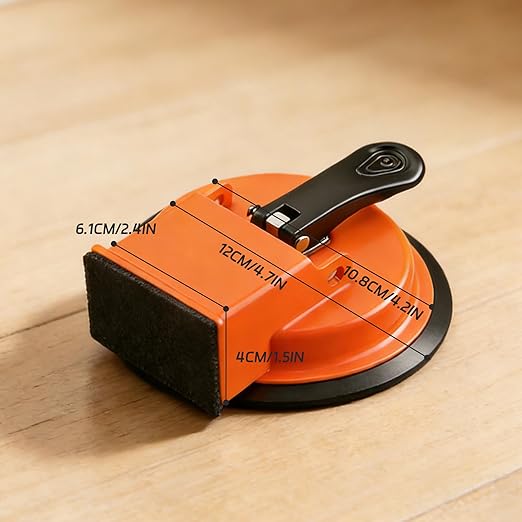 Floor Gap Fixer Tool, Enhanced Vacuum Suction Cup Flooring Gap Repair Tool Laminate Vinyl Wood Tile Flooring Industrial Iron Plank Grabber Home Renovation DIY Installation (Orange)