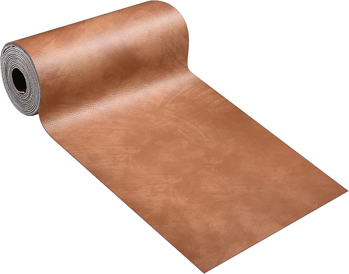 YAFLC Leather Repair Patch for Furniture, 4" x 63" Self Adhesive Leather Repair Kit Vinyl Repair Tape for Car Seat Sofa Jackets Couches Chair Retro Camel