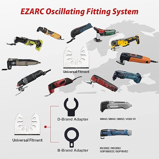 EZARC Oscillating Multi Tool Swing Diamond Blades, Diamond Oscillating Tool Blade, Mortar Cutting Saw Blades for Grout Removal DO57S, 3-Pack