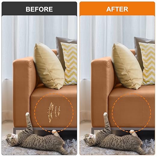 Cahomo Self-Adhesive Leather Repair Patches Tape for Couches - 8x11 inch, Vinyl & Leather Repair Kit for Furniture, Car Seats, Handbags, Jackets - Light Brown