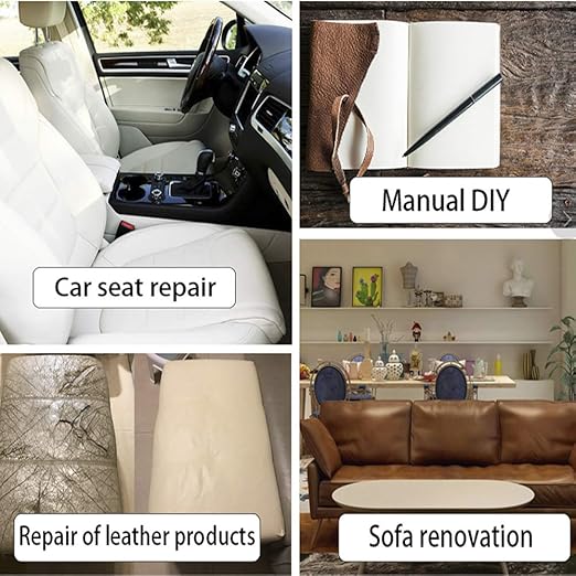 Cindy's Tape Leather Repair Patch Kit White 4 x 60 inch Leather Repair Tape Self Adhesive Patch for Furniture, Couch, Sofa, Car Seats, Chair, First Aid Vinyl Repair Kit