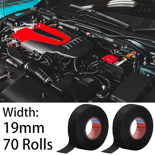 Outus Wire Harness Cloth Electrical Tape Wire Loom Harness Automotive Heat Proof Cloth Tape for Automotive Electrical Wrap Protection Insulation Cable Fixed(75 Roll,3/4 Inch X 49.2 ft)