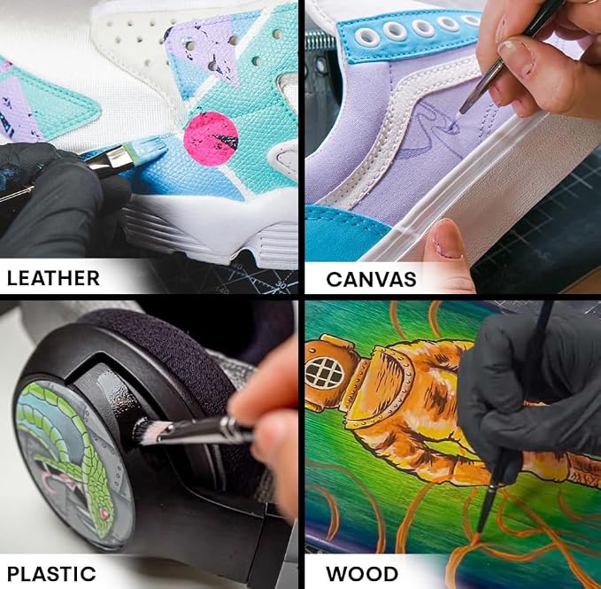Angelus Acrylic Leather Paint for Shoes, Sneakers, Leather, Canvas, Furniture, and More - 1 Fl Oz, Flat White