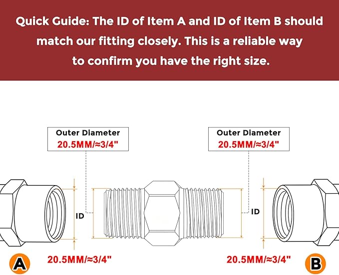Pack of 2, 1/2" MNPT to 1/2" MNPT Solid Brass Hex Nipple Hose Connectors W/Sealing Tape, Male Pipe Adapter for Pipe Leak Repair, Bathroom Remodeling, Tool Extensions, Compression