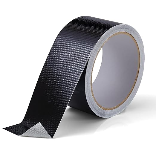 Aluminum Foil Tape, 4in x 33FT Fiberglass Heat Shield Tape, Black Self-Adhesive Heat ReflectiveTape, Exhaust Heat Resistant Tape, for Hose and Auto Use