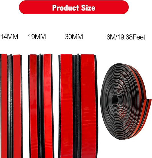 16.4Ft T Shape Sunroof Sealing Strip Windshield Rubber Seal Car Weather Stripping Trim for Car Front Rear Windshield, Molding，Tailgate Adhesive Rubber Seal Strip (30mm)