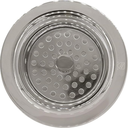 Westbrass D2145-05 3-1/2" Post Style Large Kitchen Sink Basket Strainer, Polished Nickel (2-Pack)