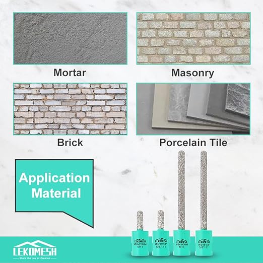 Diamond Raking Bit 5/16" x 4" (8mm x 100mm) for Brickwork Joint Mortar Removal, Tuck Pointing, Old Mortar, Blown or Damaged Bricks, Natural Stone Removal - 5/8"-11 Thread