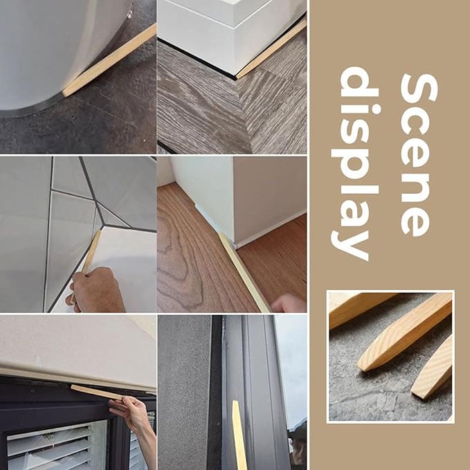 5 Piece 20cm Wooden Sealant Finishing Tool, Wooden Mastic Tooling Sticks For Smoothing Mastics And Sealant, Portable Caulking Smoothing Applicator, Caulk Spreader For Window Door Wall Gaps