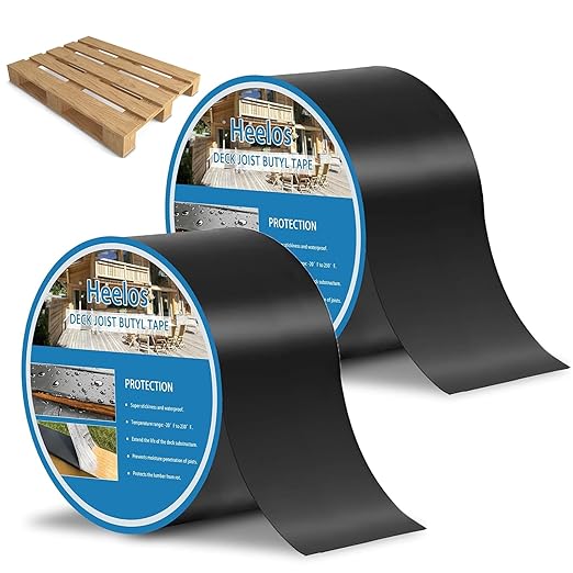 Deck Joist Tape 3''x50', 2 Pack Butyl Adhesive Tape for Decking Protection, Waterproof Joist Tape- Ideal for Wood & Metal, Outdoor Construction Use