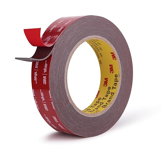Double Sided Tape Heavy Duty Mounting Tape 1" x 18Ft Made of 3M 4611F Gray Strong Adhesive for Reliable Bonding Waterproof Foam Tape for Home Office Car Decorative Materials and Trims