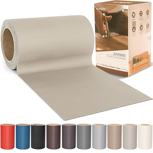 Vinyl Repair Kit, Leather Repair Kit 4 x 70 inches Leather Repair Patch for Furniture, Leather Couch Patch for Sofas, Furniture, Car Seats, Office Chairs, Interior - Ivory
